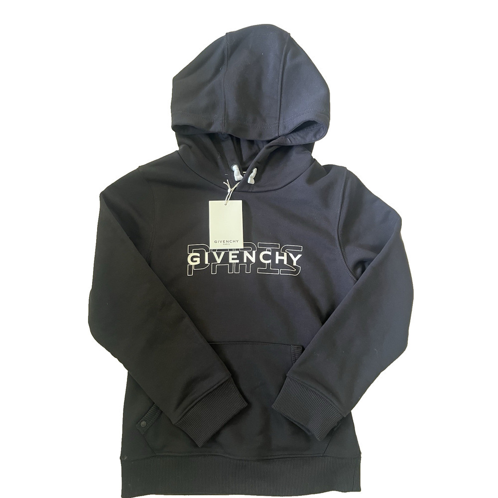 Givenchy Paris Kids Boy size 8 Hoodie Jacket Graphic logo Black